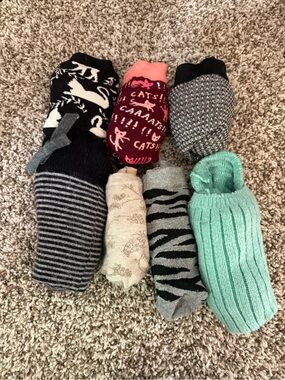 Mixed Long Socks Pack — Black, Gray, Pink, Mint, Cream